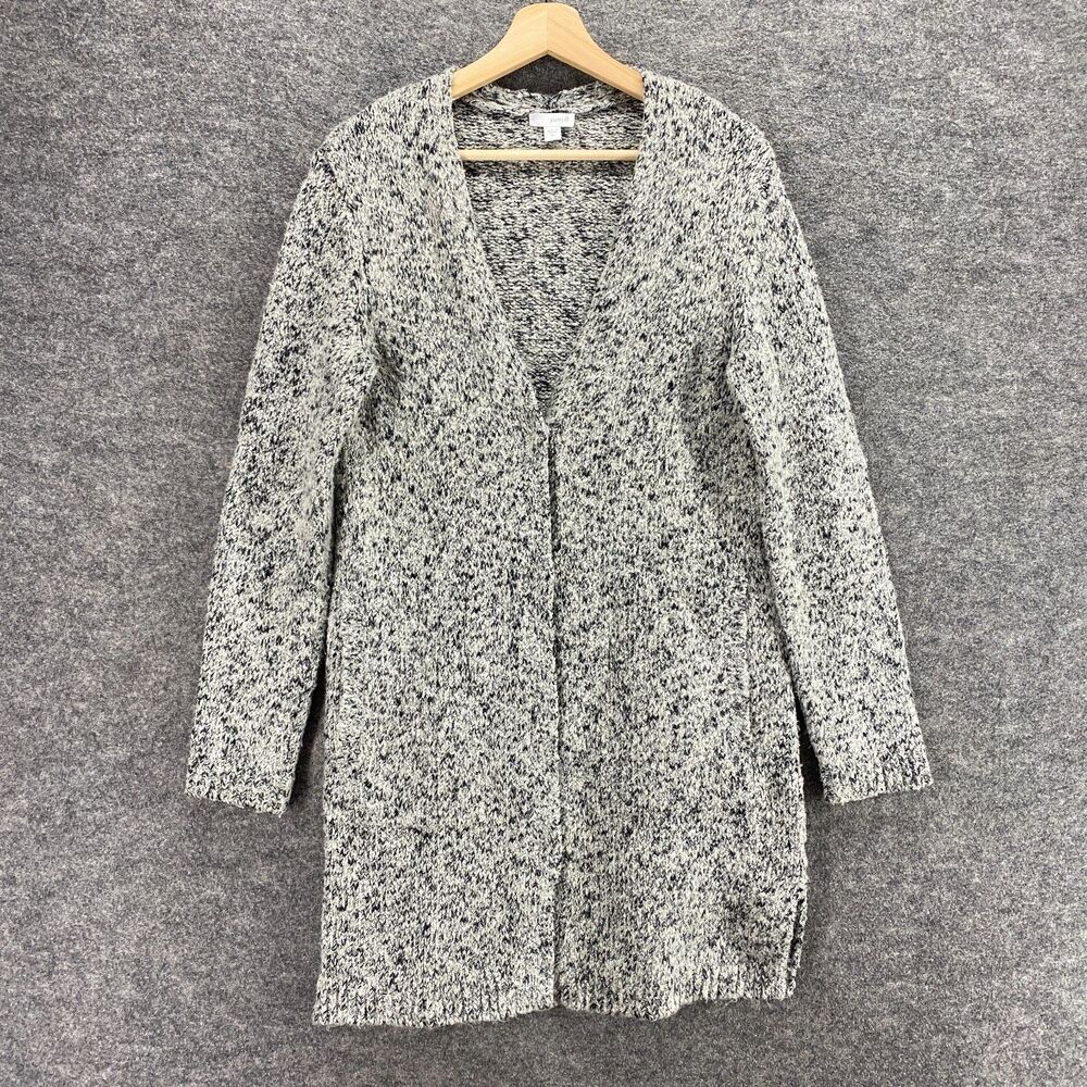 Pure Jill Cardigan Woemn XS Gray V-Neck Knit Button Up Long Sleeve Cotton Casual